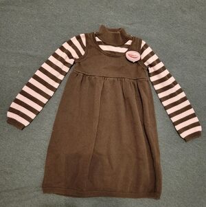 Girls dress, Gymboree, brown and pink, size 5,pre owned